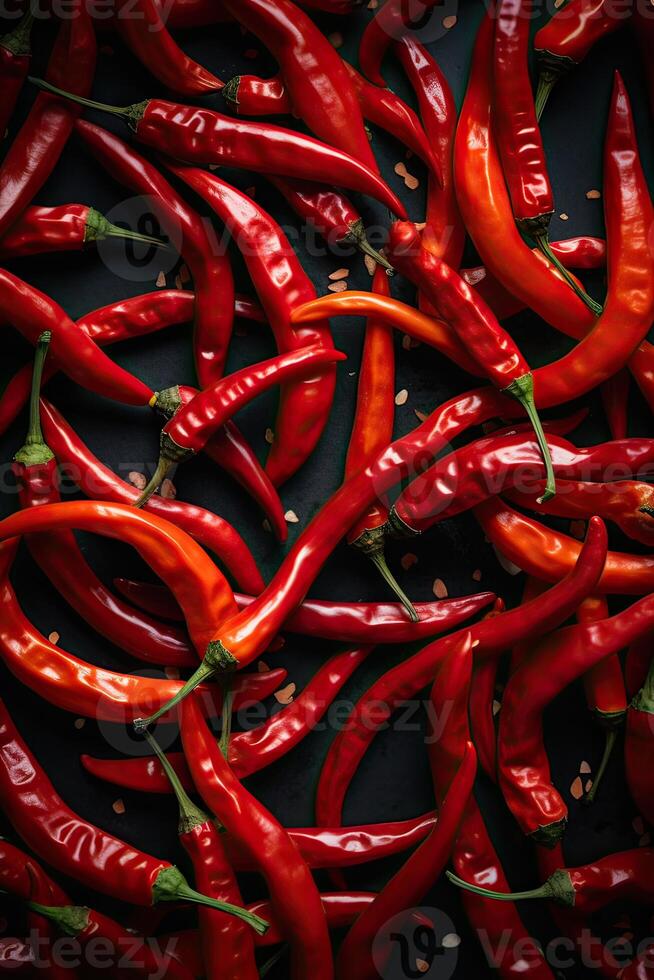 rosso caldo peperoncino peperoni modello struttura sfondo. vicino su. un' fondale di rosso caldo peperoncino peperoni. generativo ai. foto