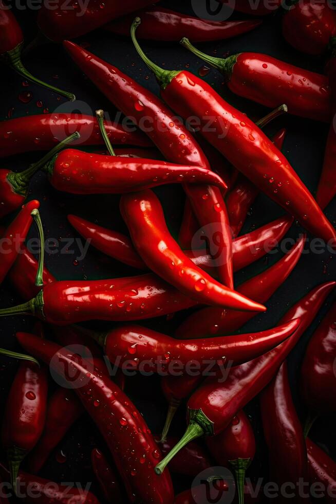 rosso caldo peperoncino peperoni modello struttura sfondo. vicino su. un' fondale di rosso caldo peperoncino peperoni. generativo ai. foto