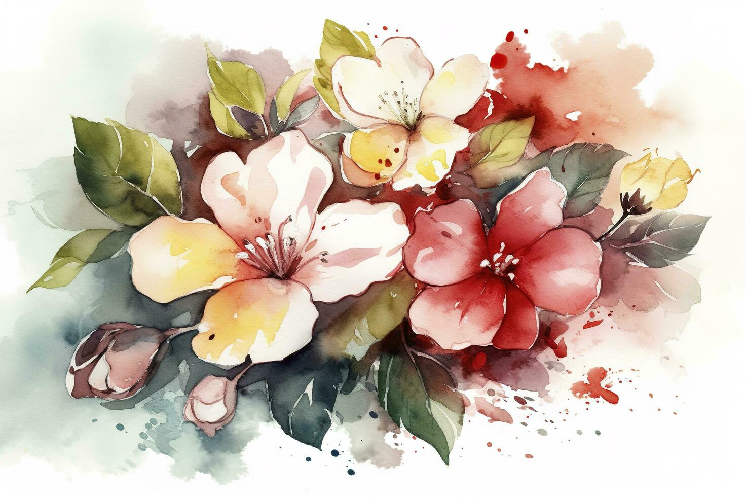 acquerello illustrazione di fiore, creare ai foto