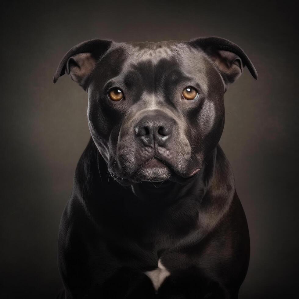 ritratto di un' staffordshire terrier cane. illustrazione ai generativo foto