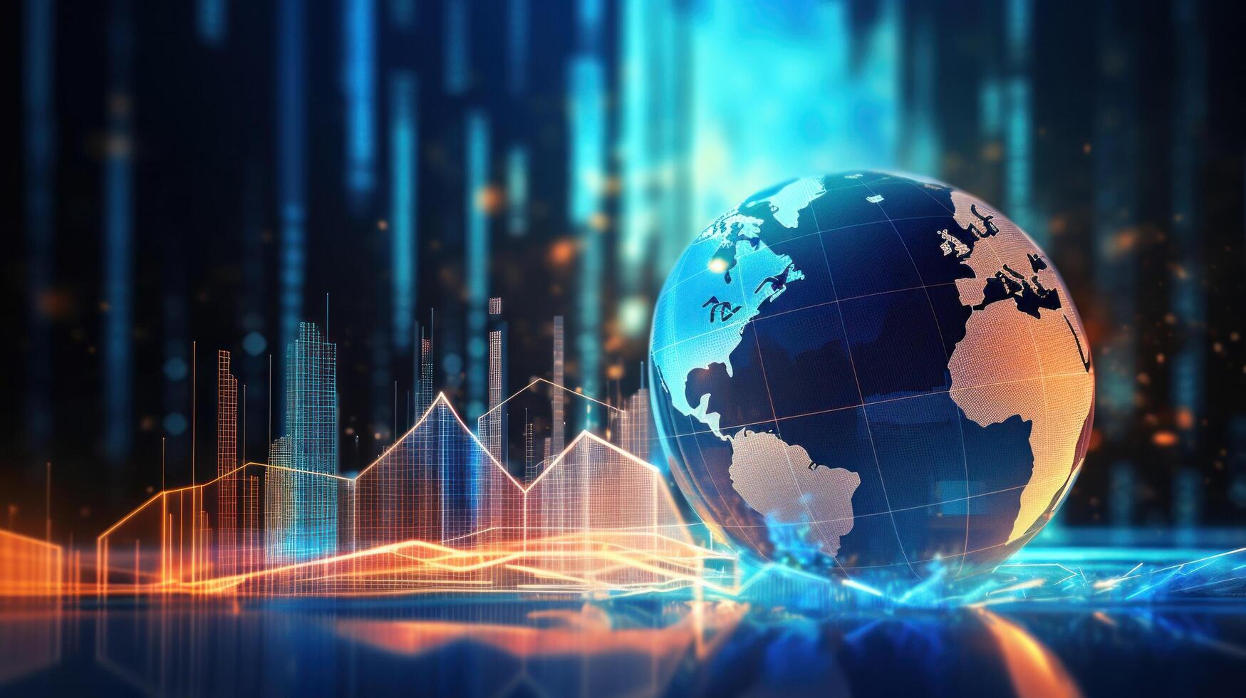 globale attività commerciale sfondo. illustrazione ai generativo foto