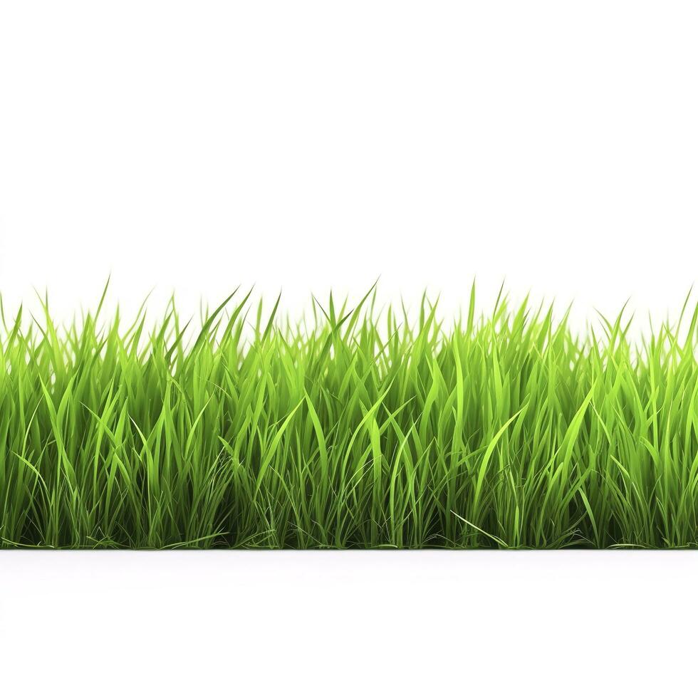 verde erba campo isolato su bianca sfondo, creare ai foto