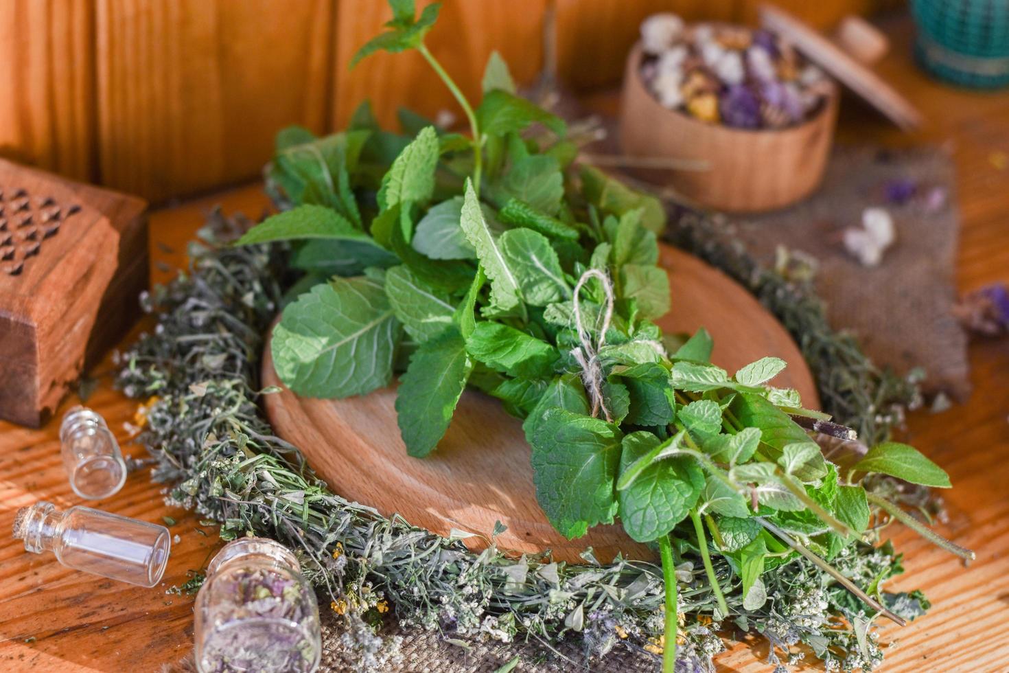 estetica strega pagana menta raccolta foto