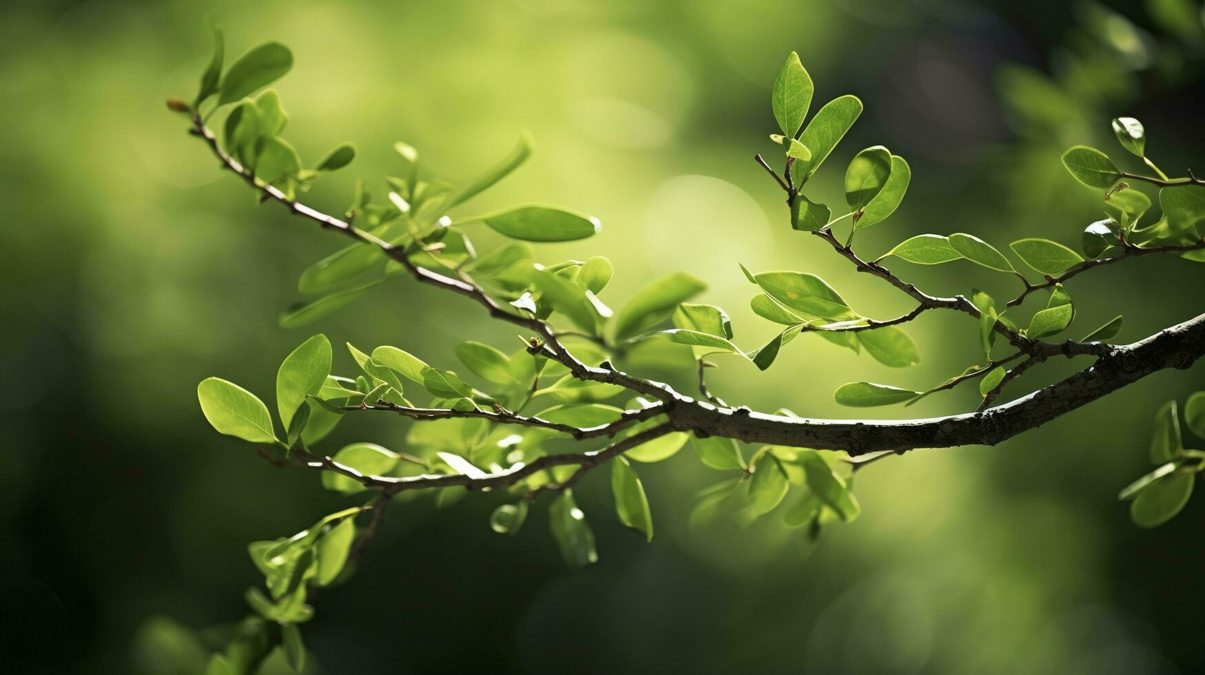 terra giorno e mondo ambiente giorno, molla, tropicale albero le foglie e ramo con bellissimo verde foresta sfondo, creare ai foto