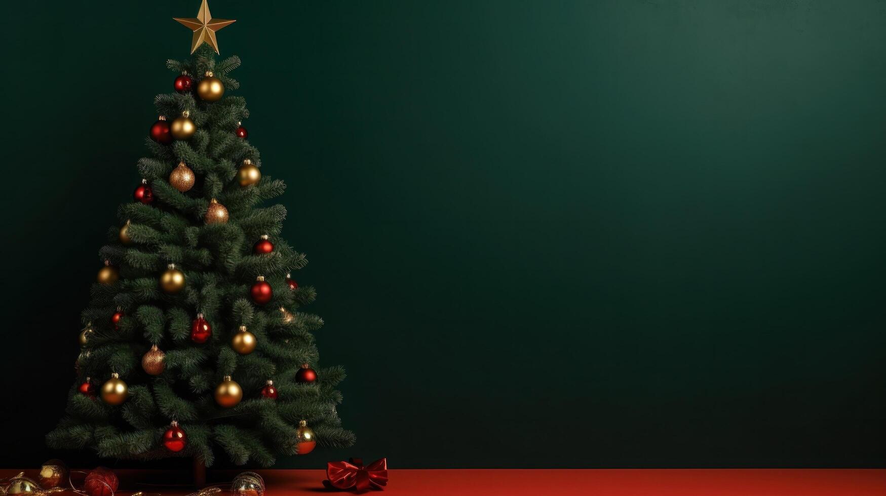 minimalista Natale sfondo con Natale albero. illustrazione ai generativo foto