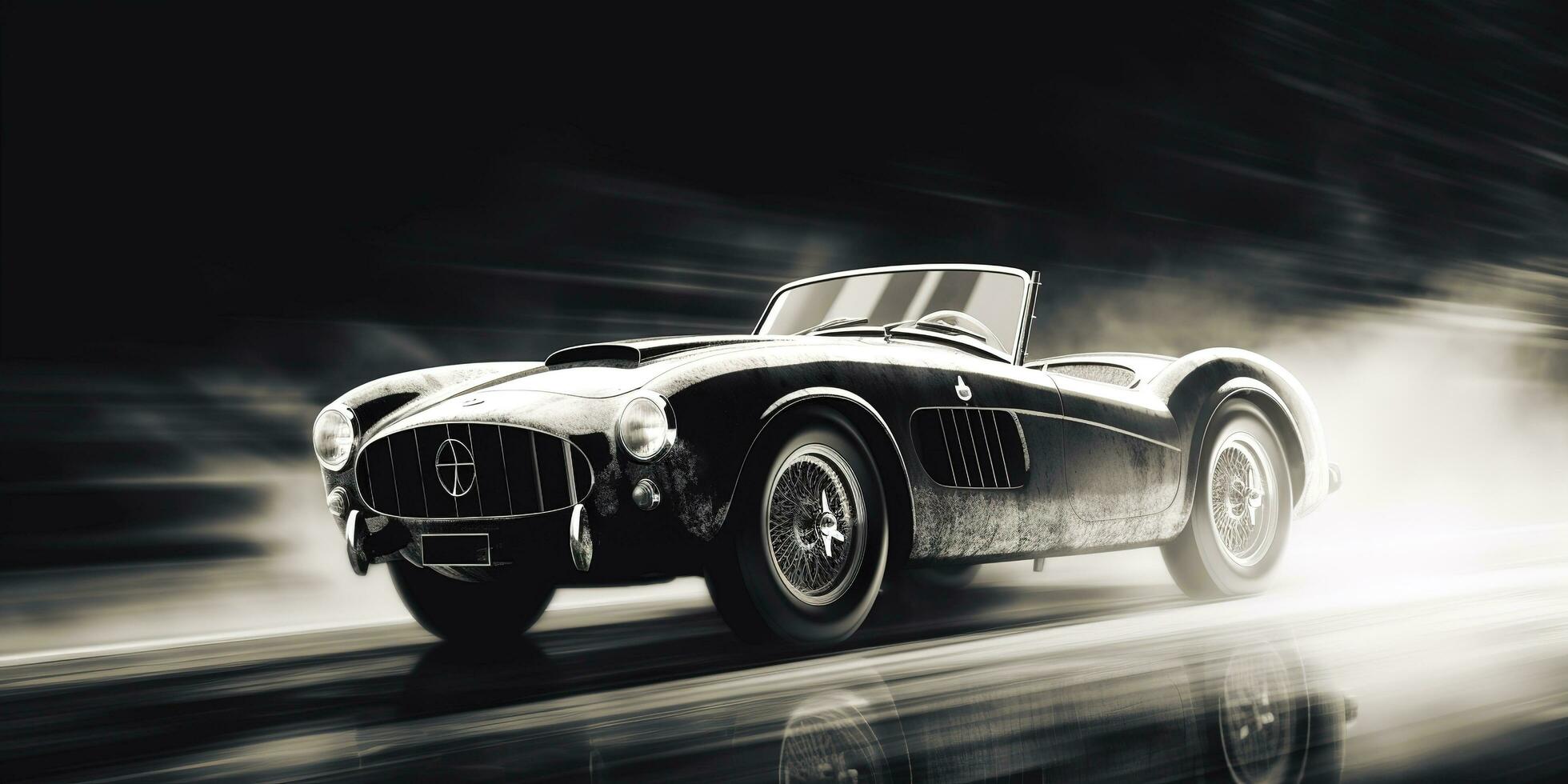 un' bianca Vintage ▾ classico macchina. gara, velocità, eleganza tema, creare ai foto