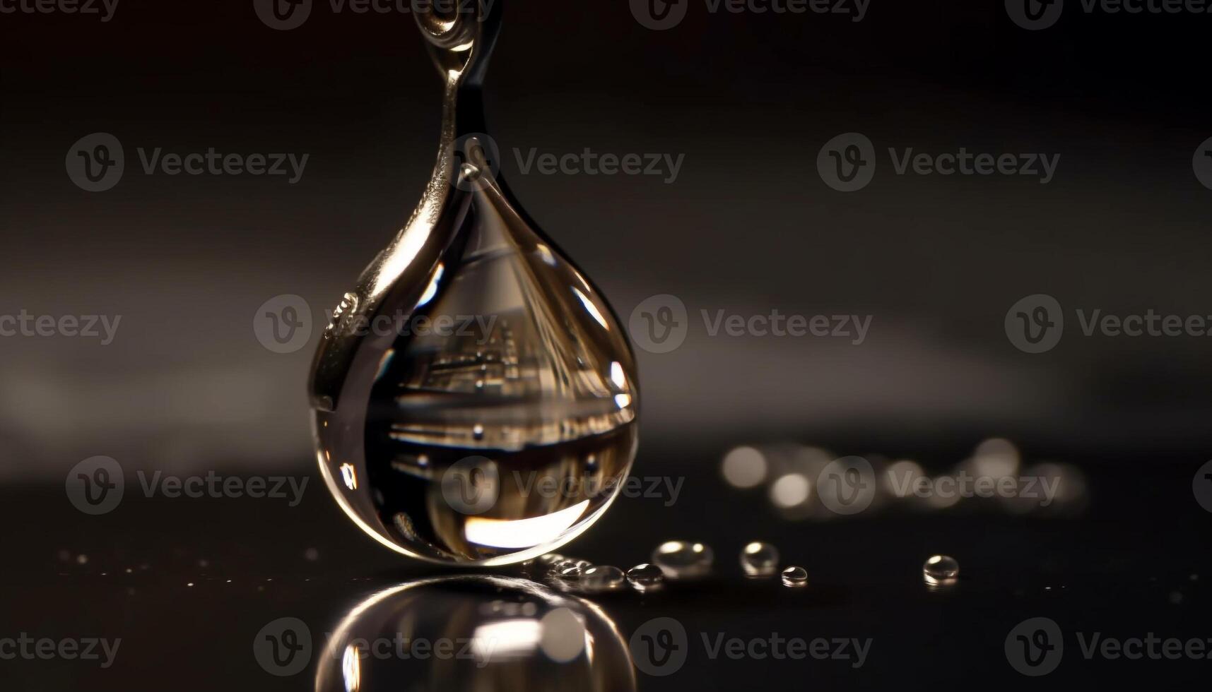 trasparente bagnato bicchiere riflette astratto cristallo forme generato di ai foto
