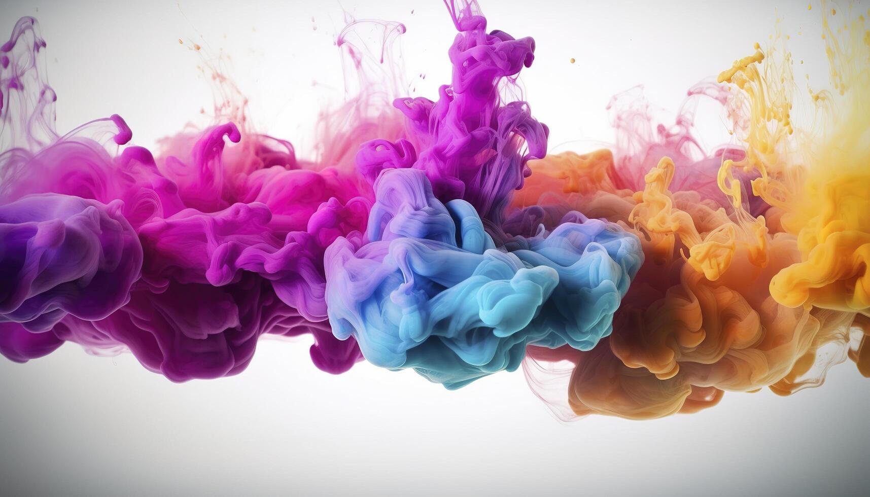 astratto morbido colorato inchiostro spruzzo nel acqua sfondo , generativo ai foto