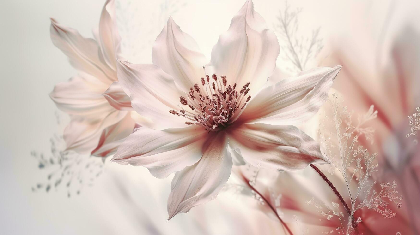 astratto fiore, delicato botanico floreale sfondo , generat ai foto