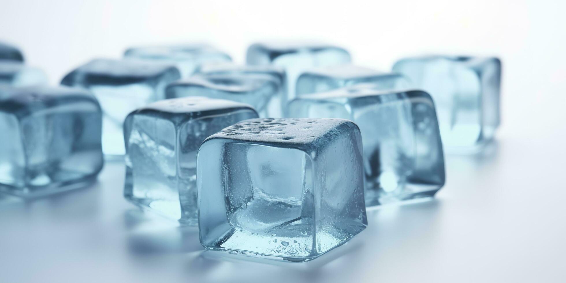 un' grande selezione di ghiaccio cubi su un' bianca sfondo, nel il stile di Mike campagna, leggero blu, UHD Immagine, fusione, Opaco foto, punk di ghiaccio, creare ai foto