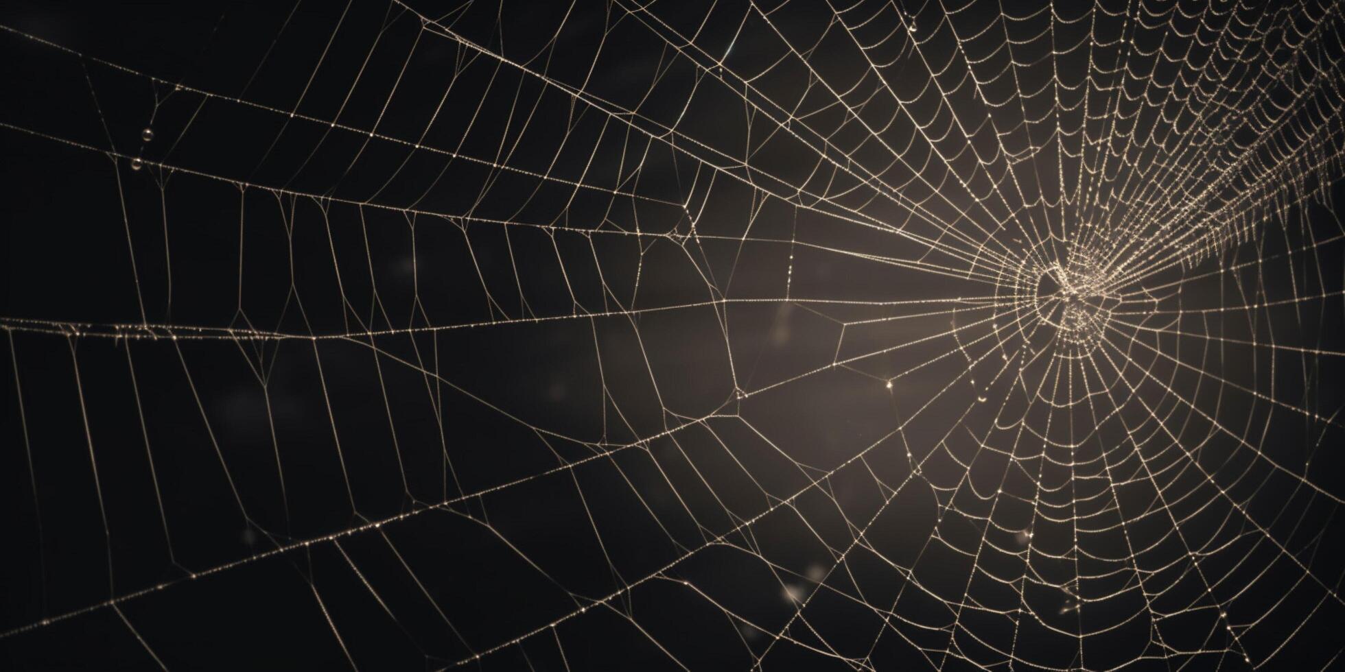 il sbalorditivo bellezza di un' ragno ragnatela ai generato foto