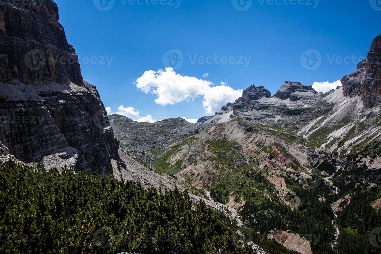 valle verde delle dolomiti foto