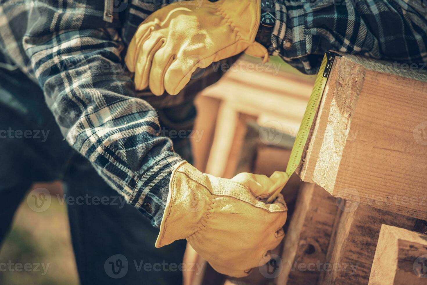 falegname misurazione legna travi Materiale foto