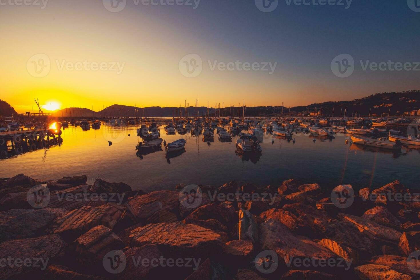 lerici marina panoramico tramonto foto