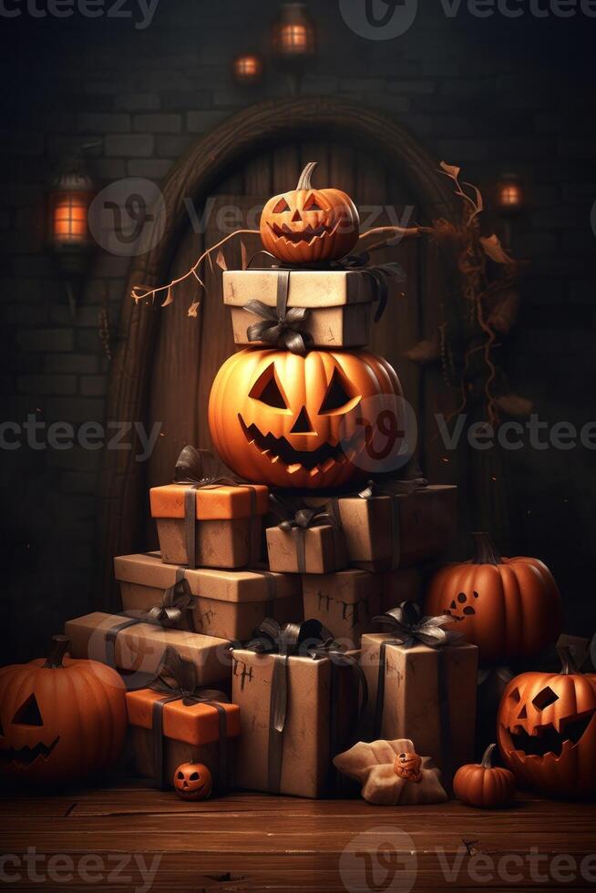 Halloween vendita sfondo. illustrazione ai generativo foto