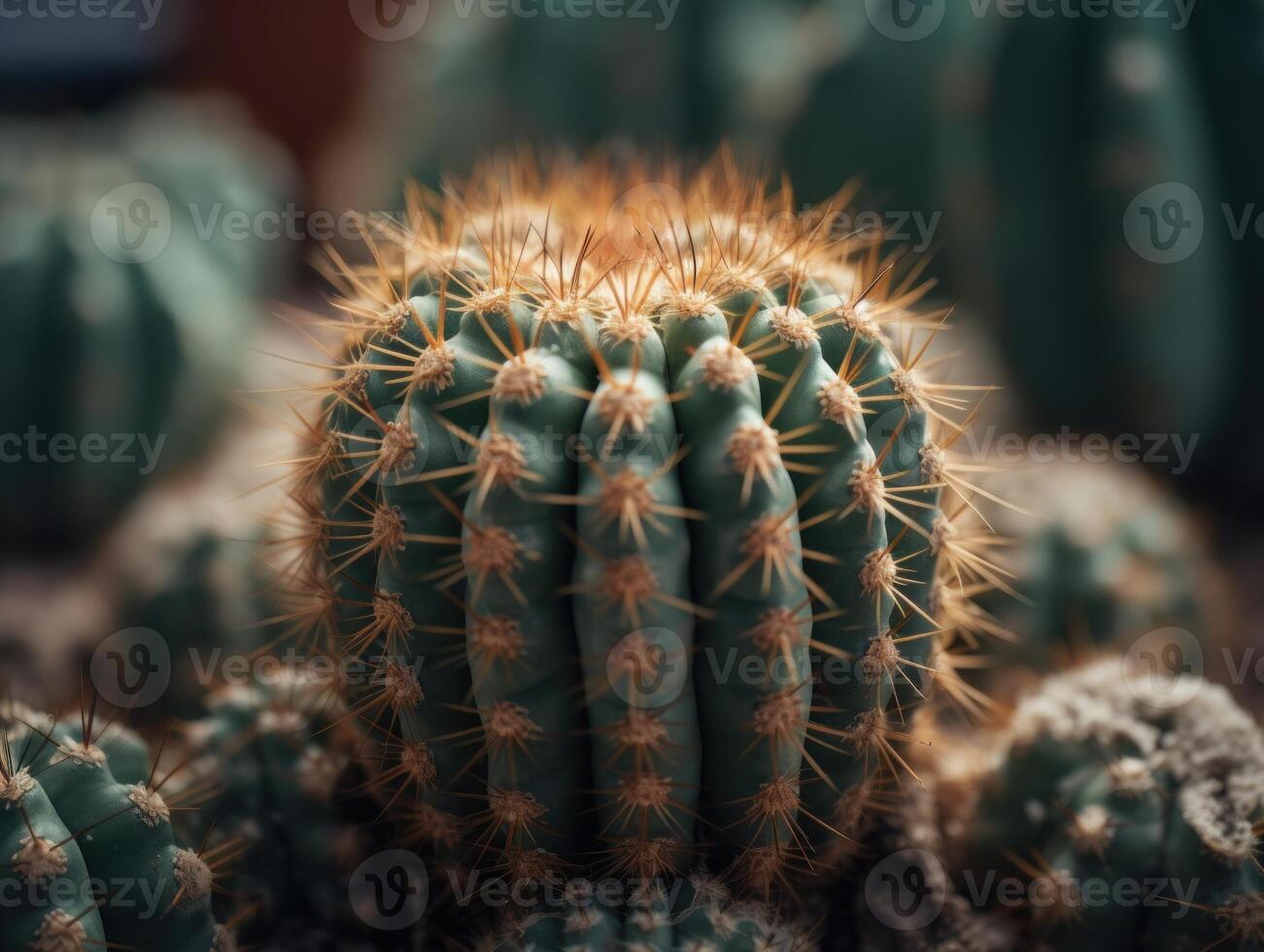 miniatura casa fiori succulente e cactus nel il giardino creato con generativo ai tecnologia foto