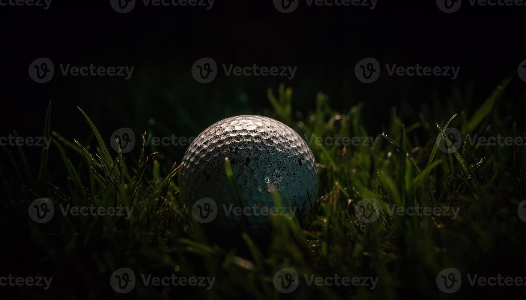 luminosa verde golf palla colpi brillante erba su golf corso generato di ai foto