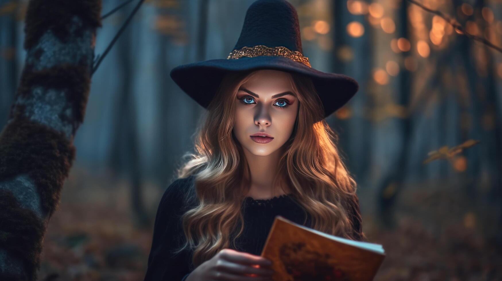 Halloween strega. illustrazione ai generativo foto