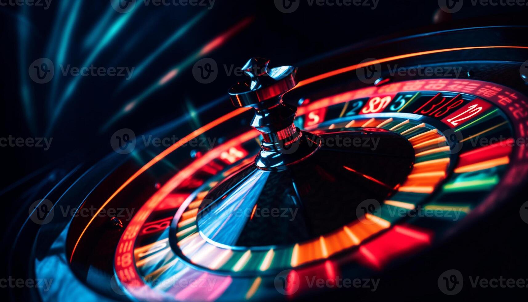 Multi colorato roulette ruota Filatura, opportunità per montepremi a casinò generato di ai foto