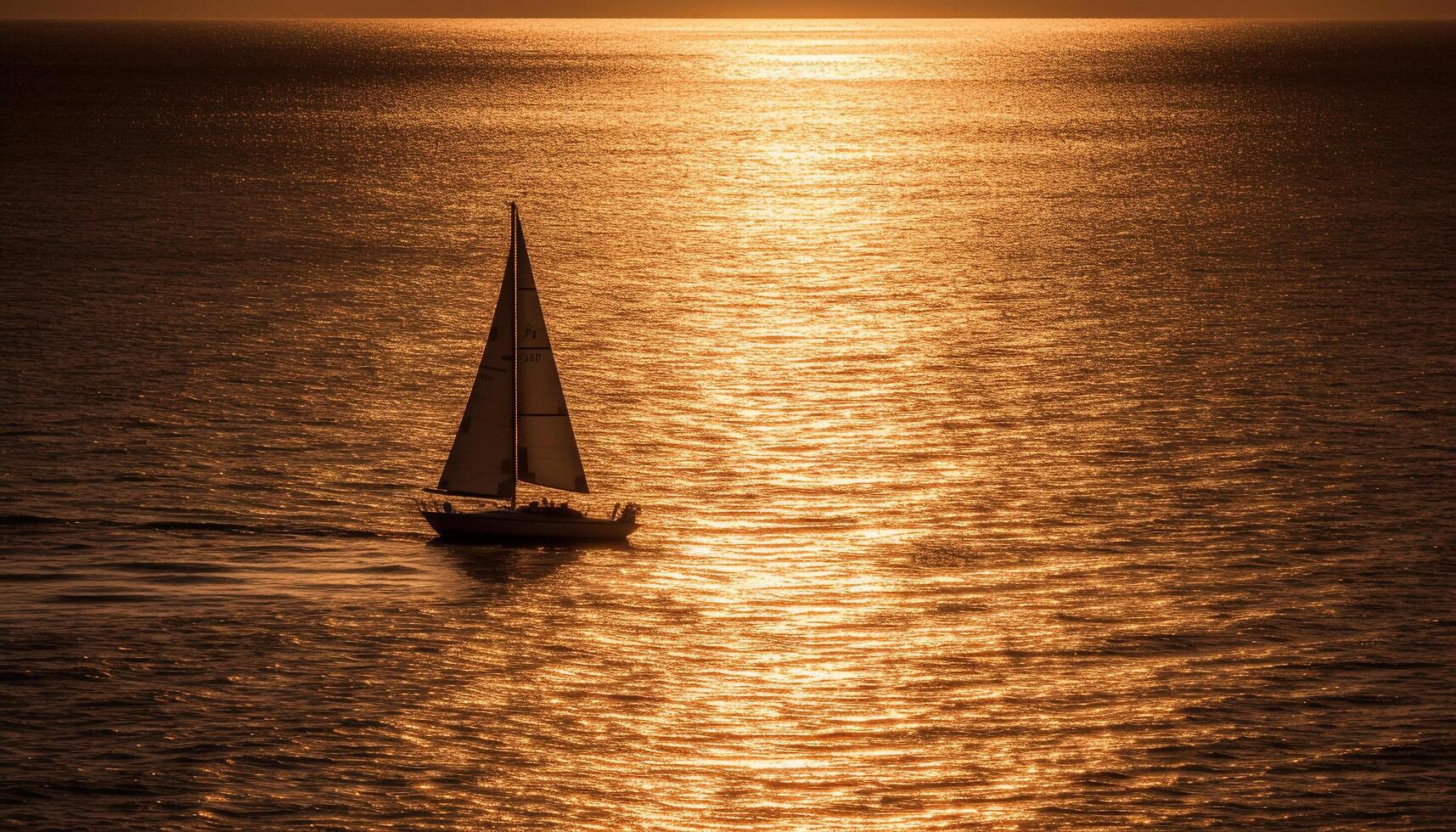 andare in barca yacht scivola su tranquillo tramonto acque generativo ai foto