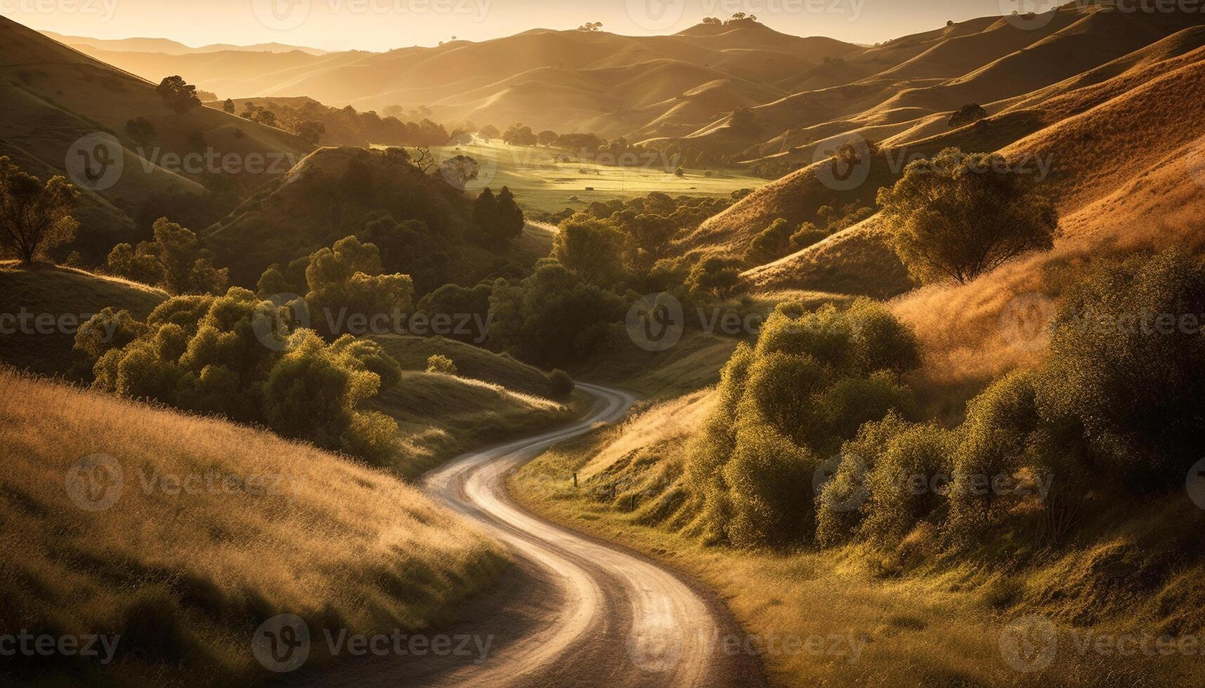 tramonto al di sopra di montagna gamma, bellezza nel natura generativo ai foto