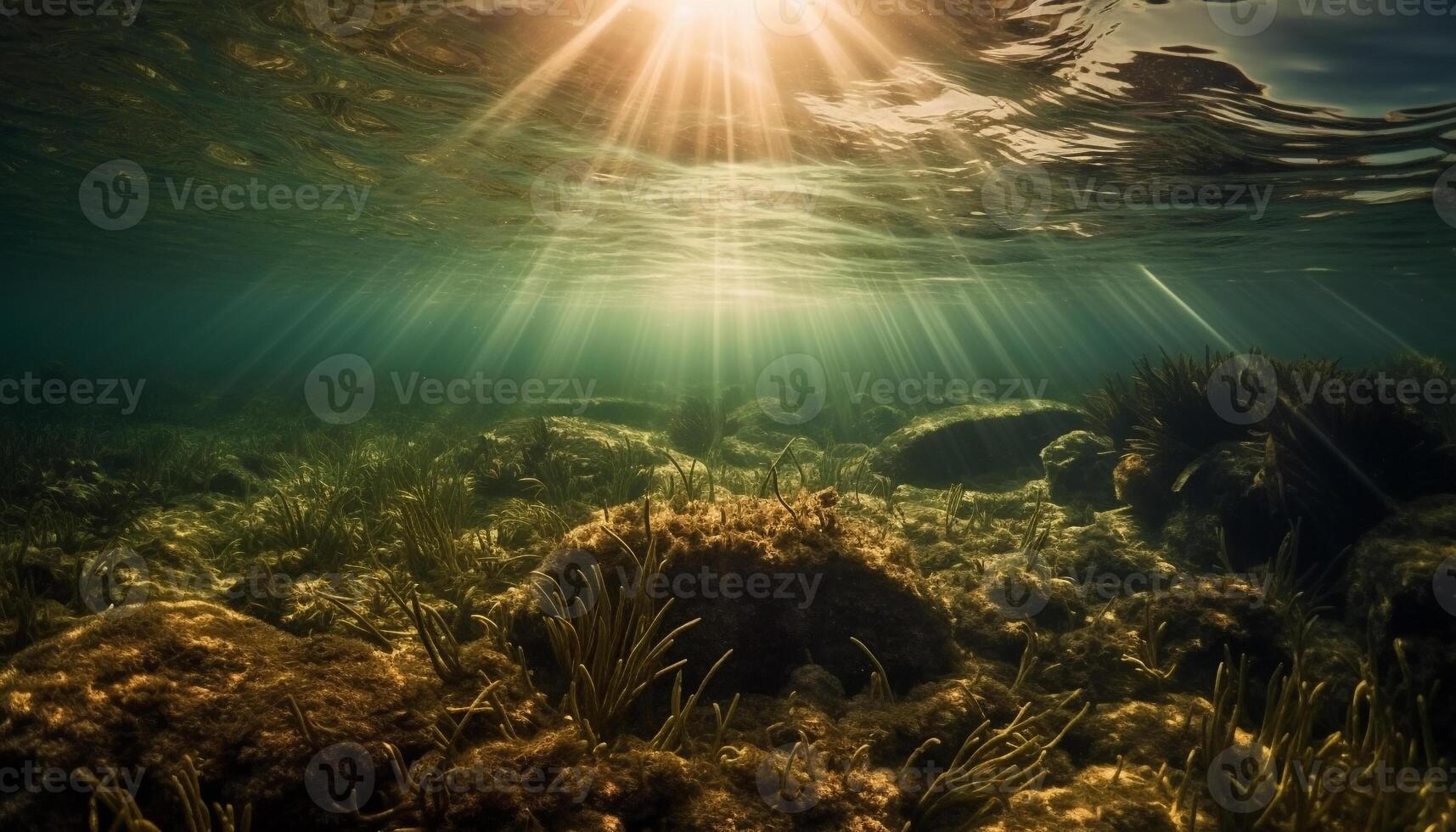 il mare, un' vivace corallo scogliera prospera generato di ai foto