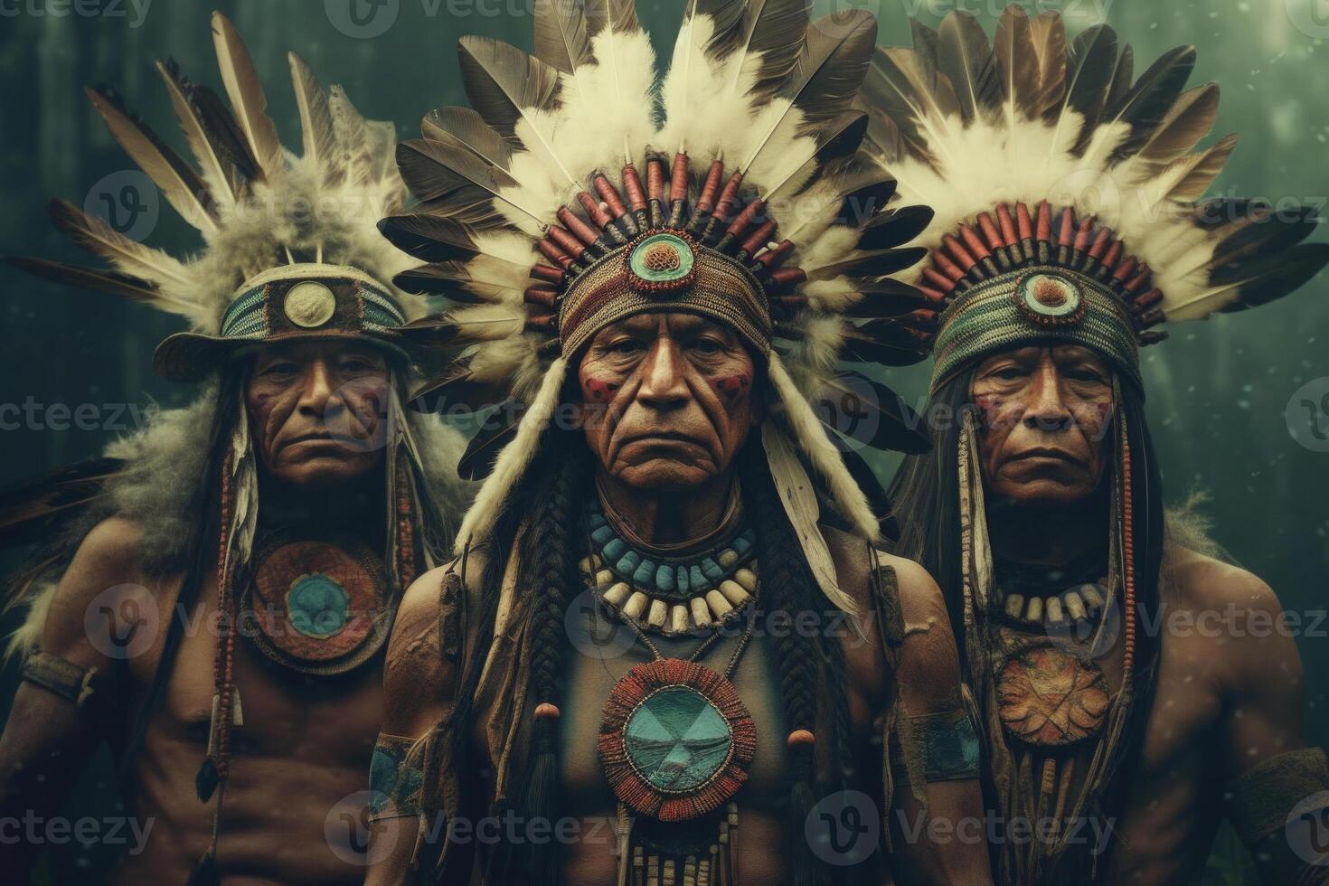 ritratto di indigeno tribù. nativo americano le persone. generativo ai foto