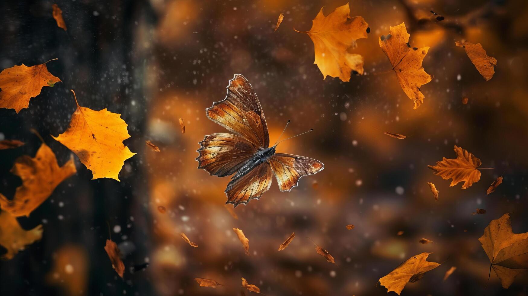 autunno autunno le foglie sfondo. illustrazione ai generativo foto