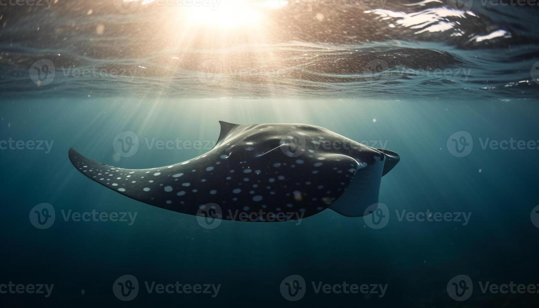 in profondità sotto, maestoso mare vita nel movimento, un avventura attende generato di ai foto