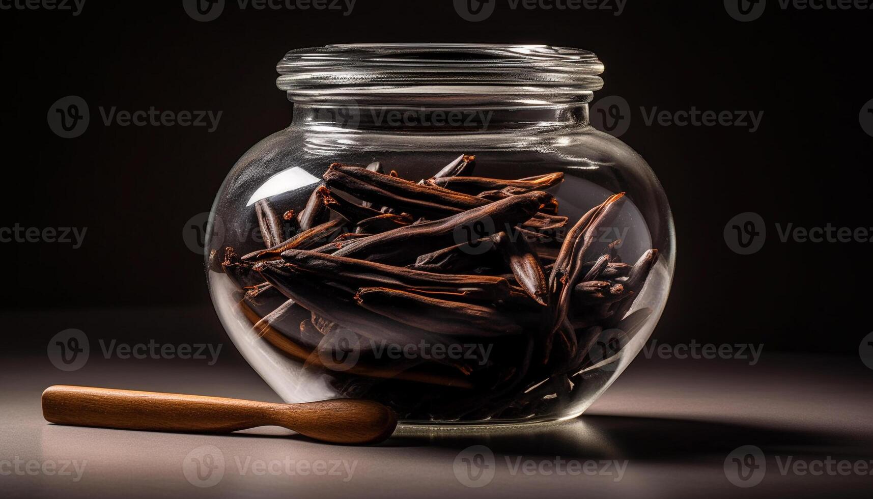 biologico Spezia vaso su di legno tavolo con fresco ingredienti dentro generativo ai foto