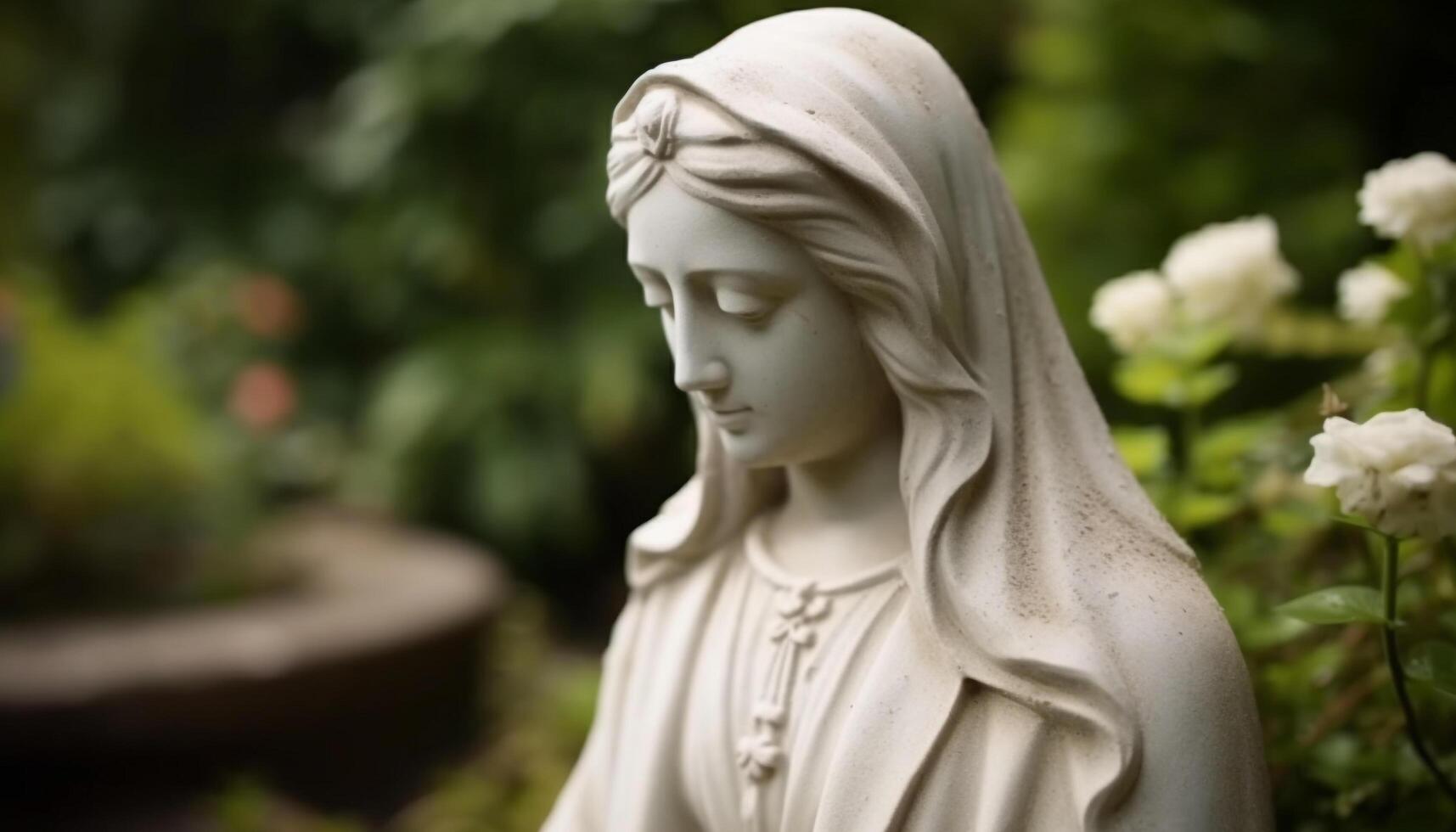 verde foglia su cattolico lapide simboleggia natura bellezza e spiritualità generato di ai foto