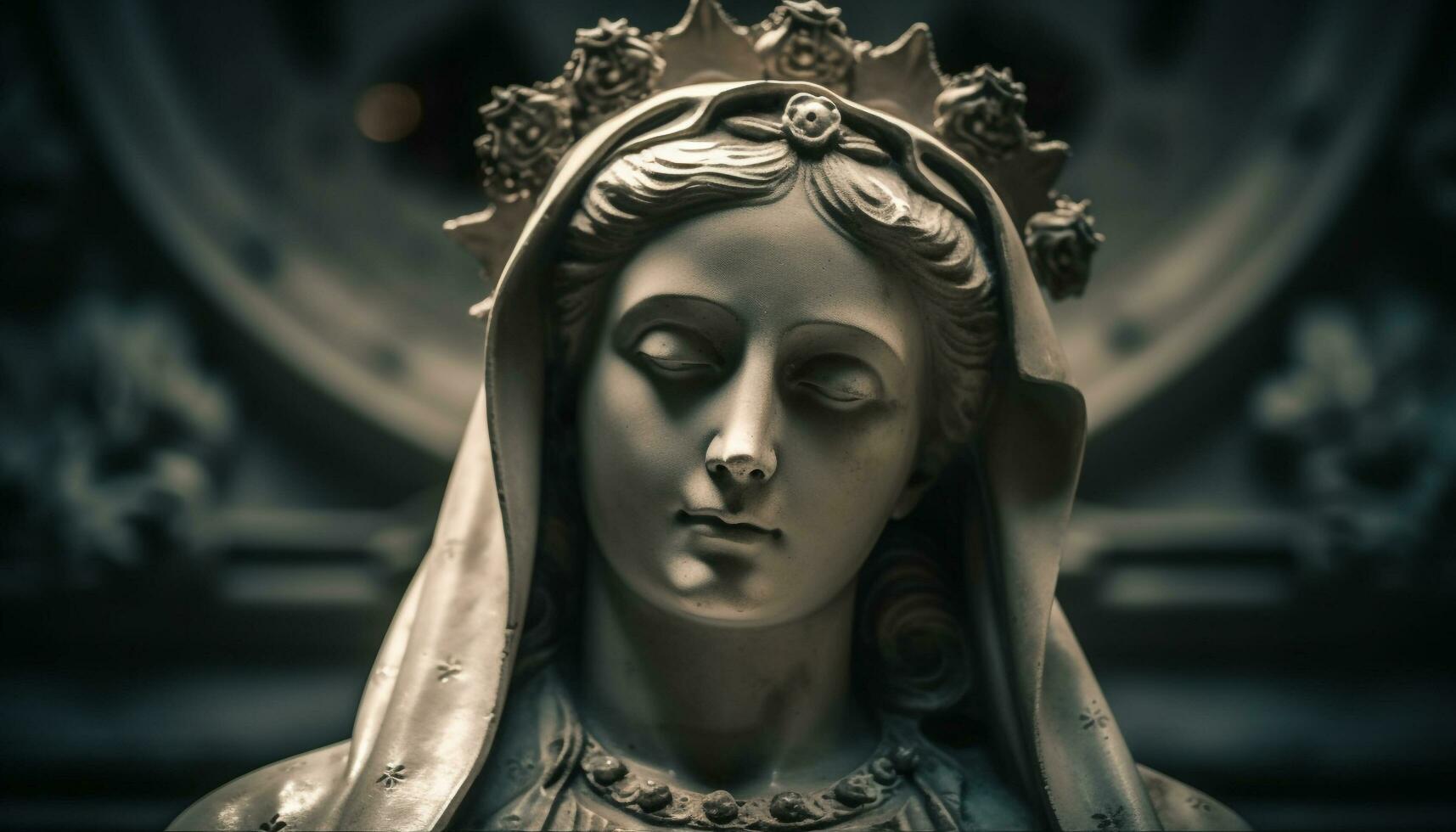 vecchio donna preghiere a maestoso Gotico stile Cattedrale monumento generato di ai foto