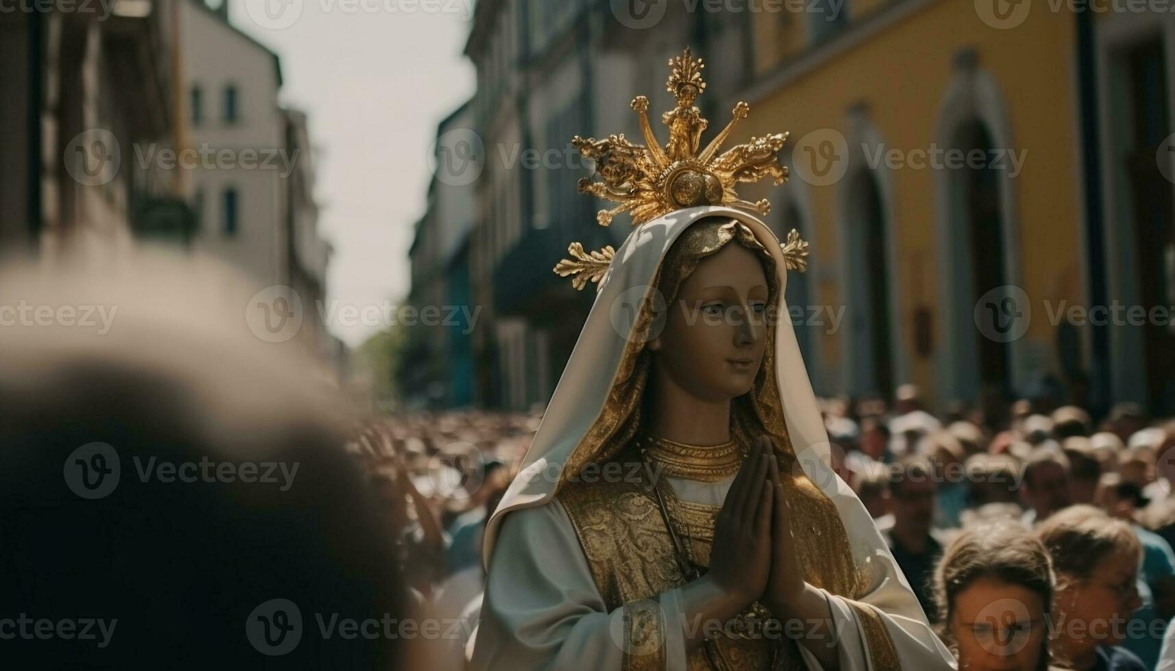 tradizionale Festival celebra spiritualità e storia nel maestoso cittadina piazza generato di ai foto