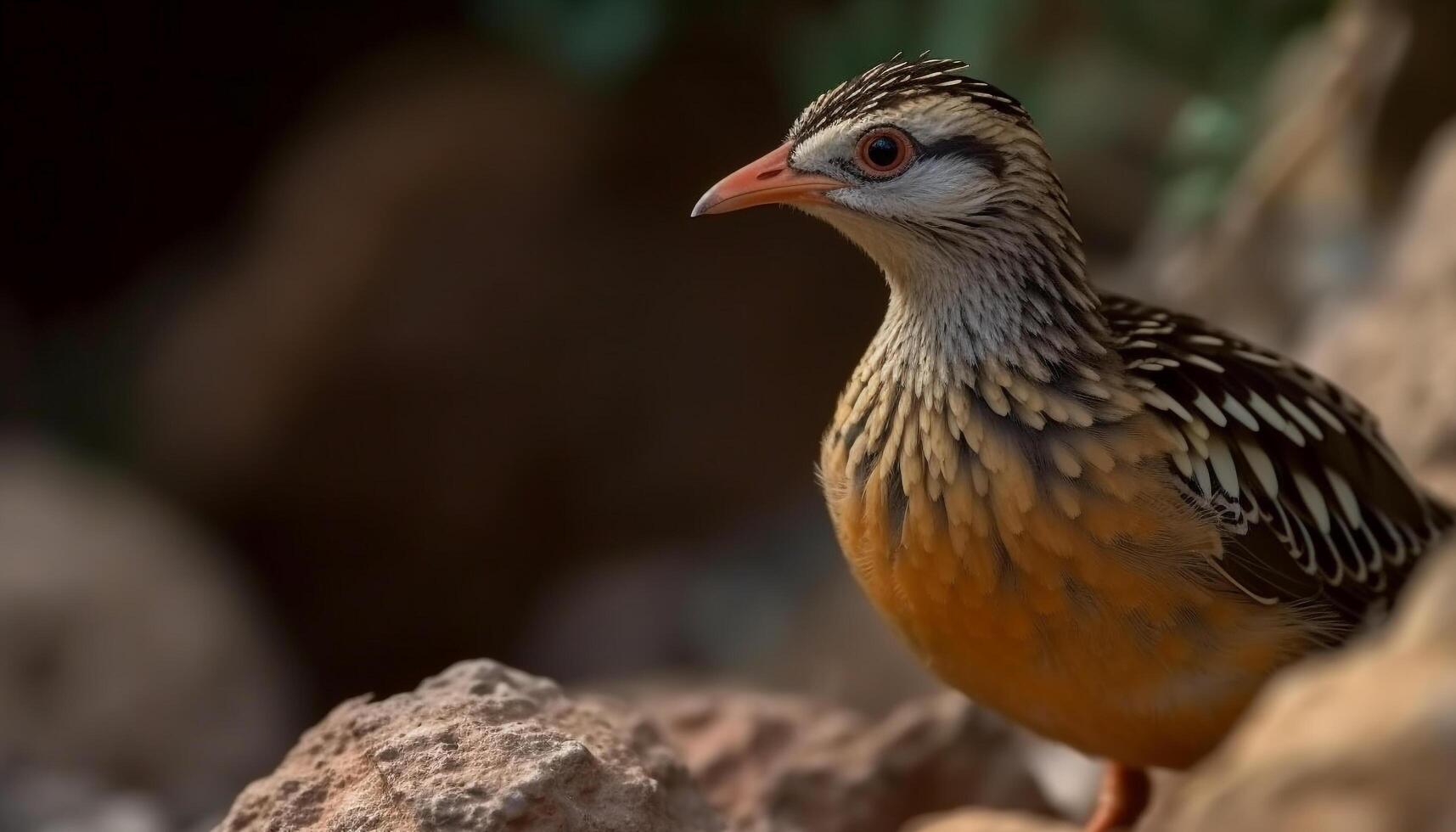 piccolo uccello perching su ramo, guardare a telecamera nel Africa generato di ai foto