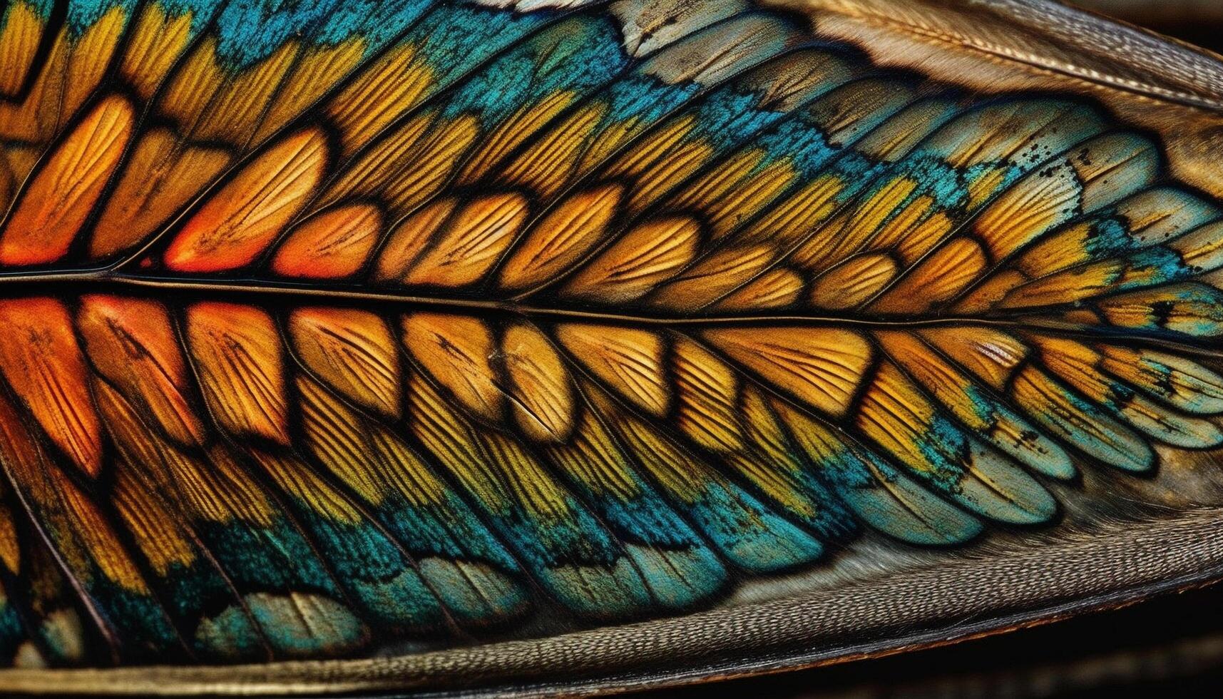 vivace farfalla ala vetrine astratto animale marcature nel estremo vicino su generato di ai foto