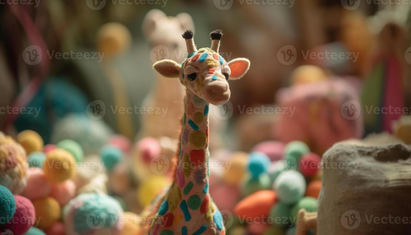 colorato animale giocattoli rendere divertimento Souvenirs per viaggio destinazioni generato di ai foto