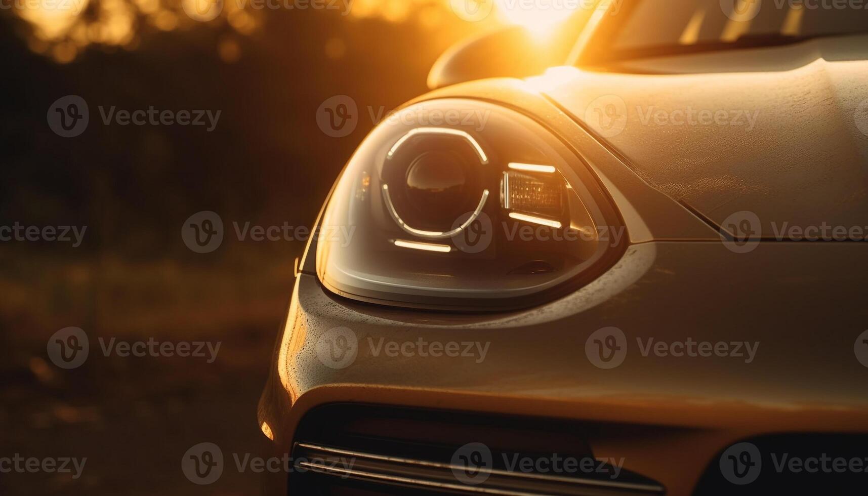 guida lusso gli sport auto su un' soleggiato estate strada viaggio generato di ai foto