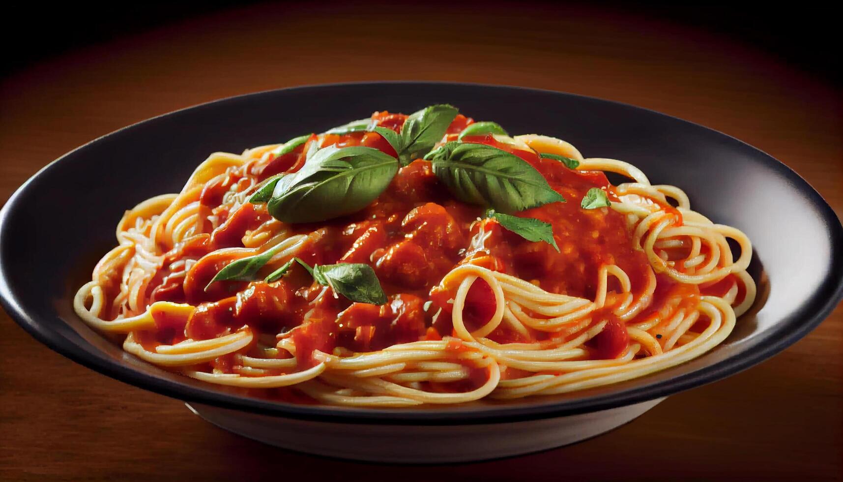 fresco pasta piatto con pomodoro e erbe aromatiche generato di ai foto