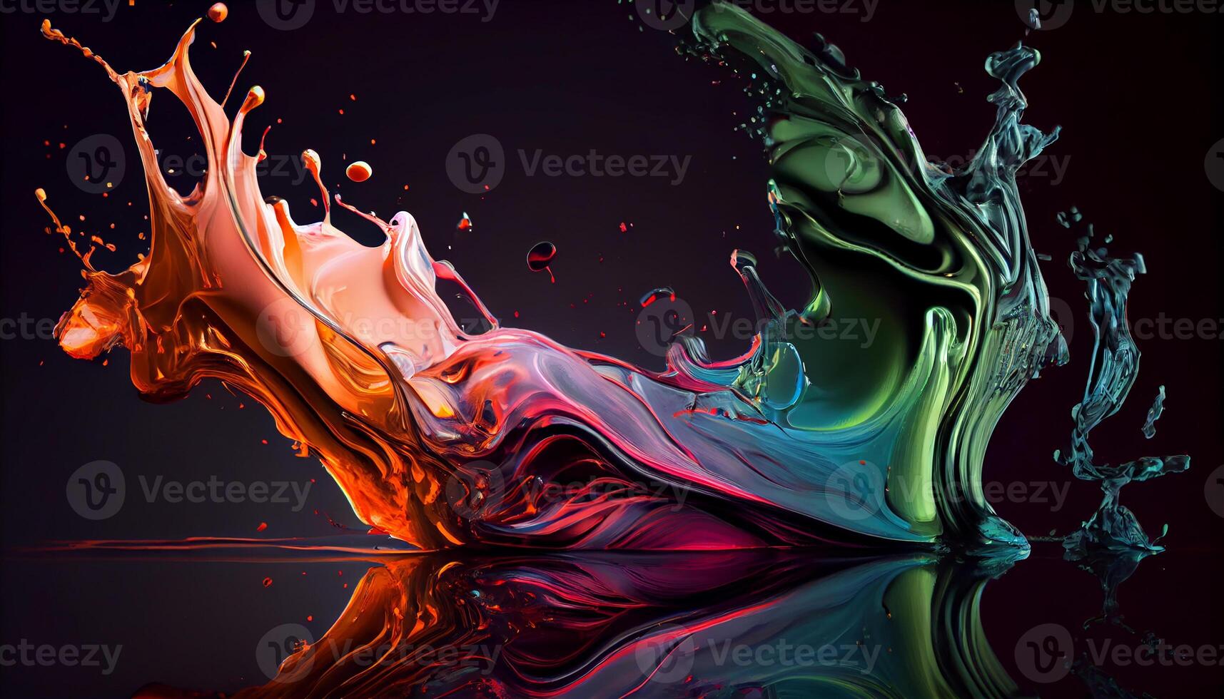 astratto liquido onda nel vivace colori spruzzi ,generativo ai foto