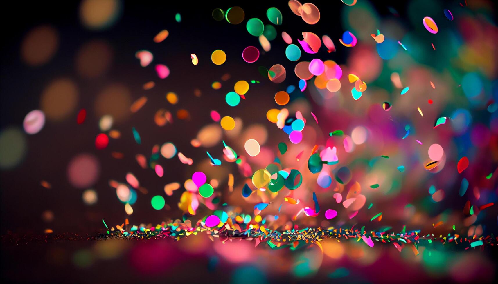 Multi colorato coriandoli illumina su celebrazione notte brillante decorazione ,generativo ai foto