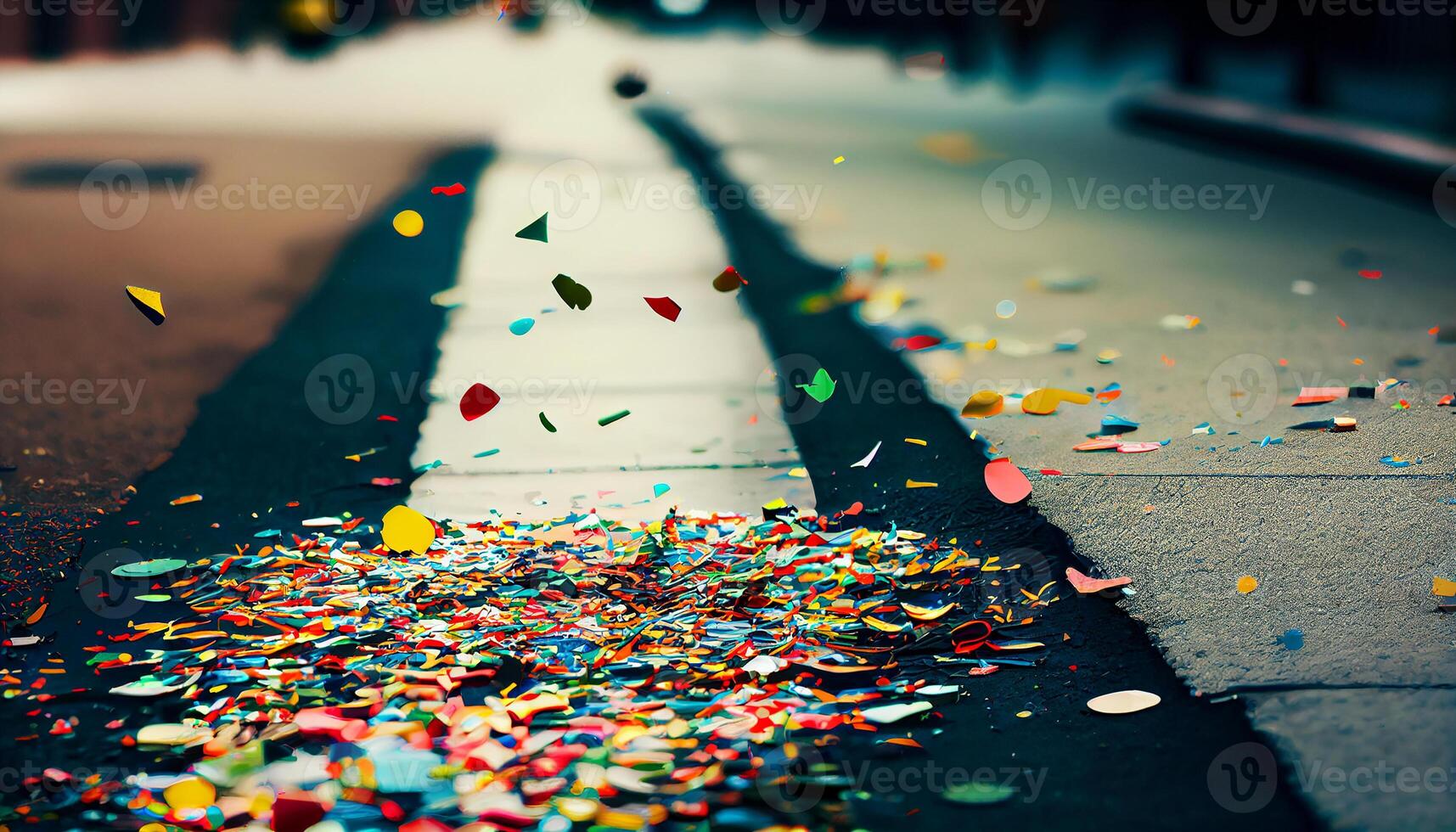 Multi colorato coriandoli caduta su festivo sfondo ,generativo ai foto