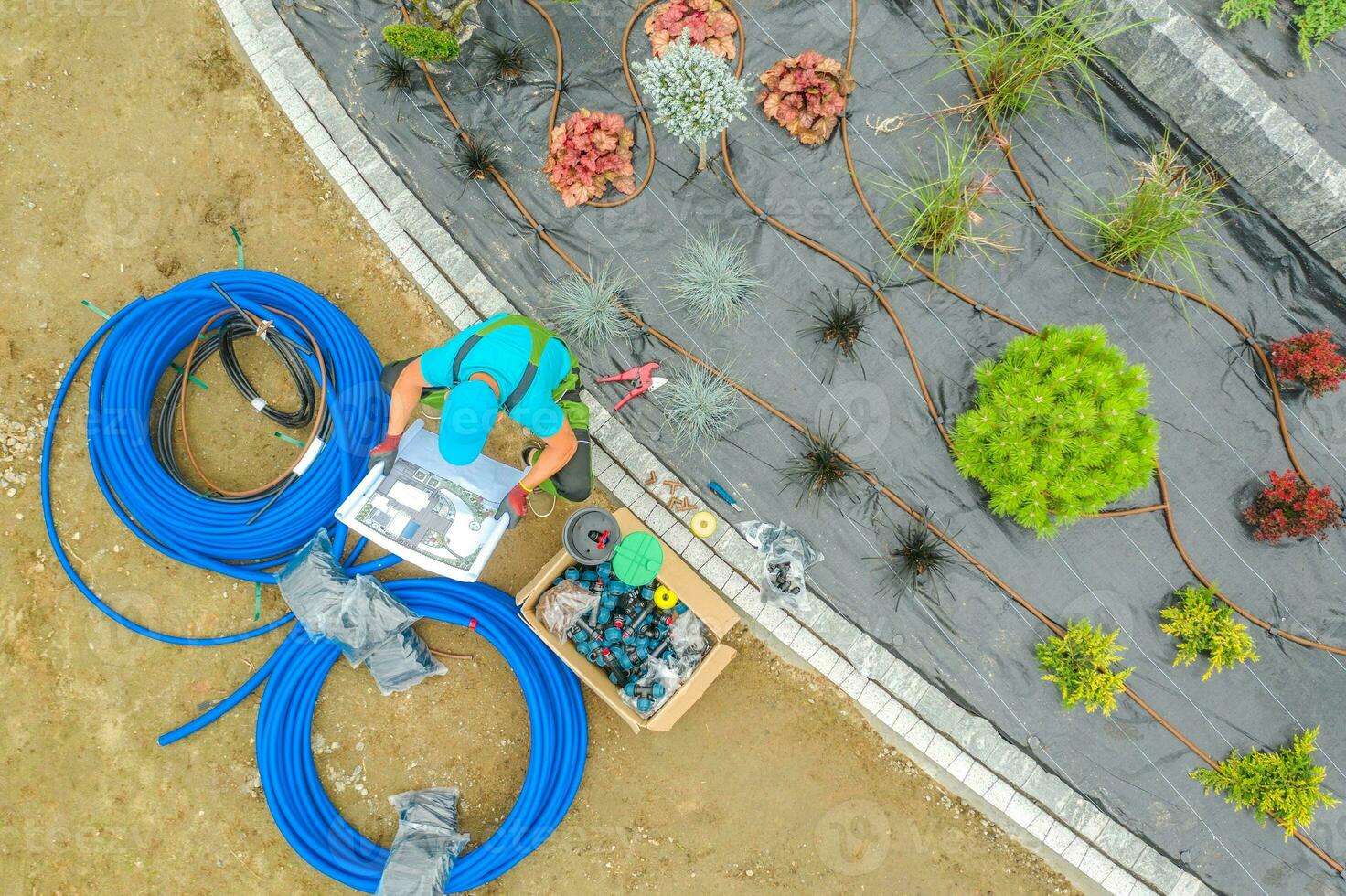 giardino irrigazione sistema lavoro foto