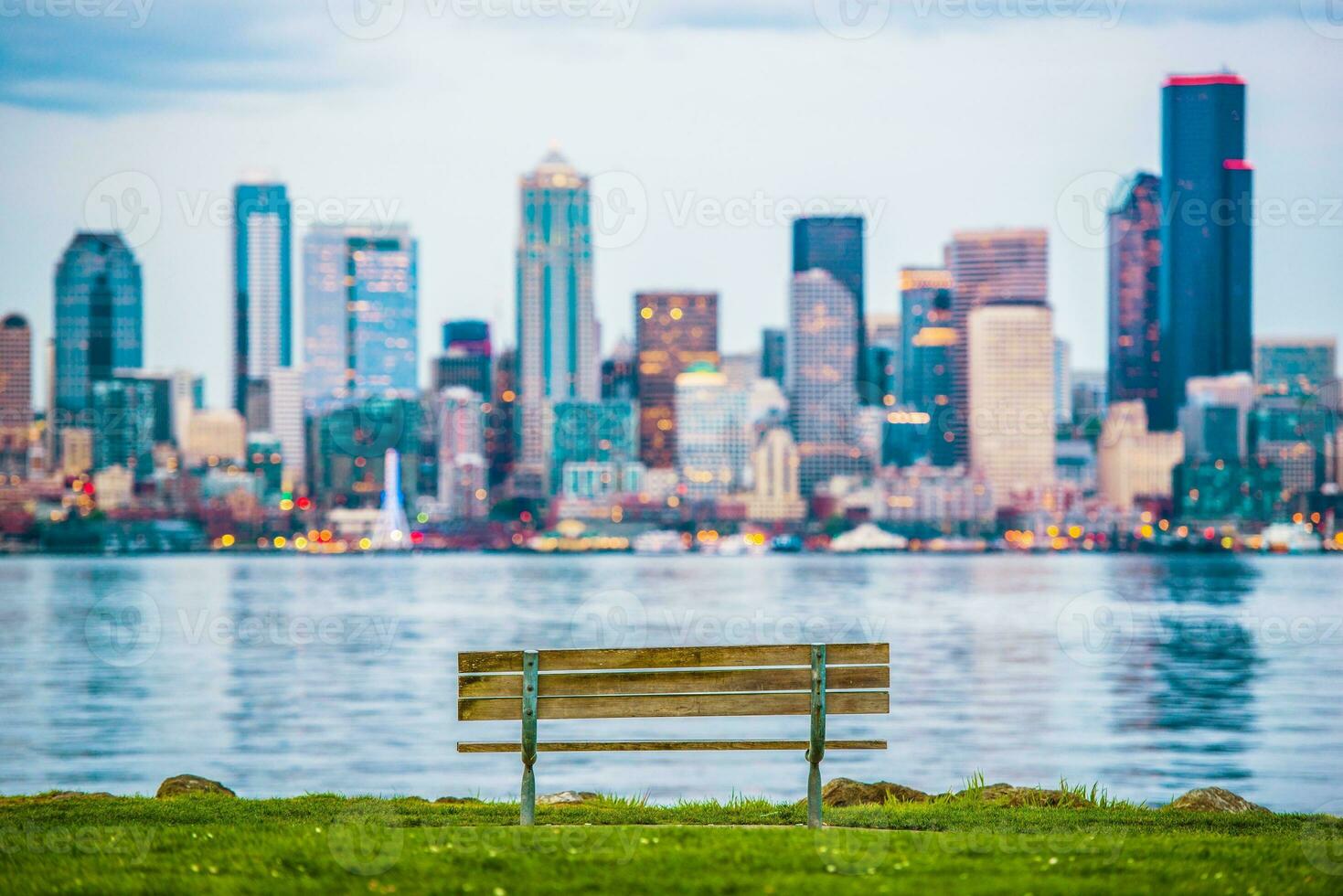 Seattle vista panchina foto