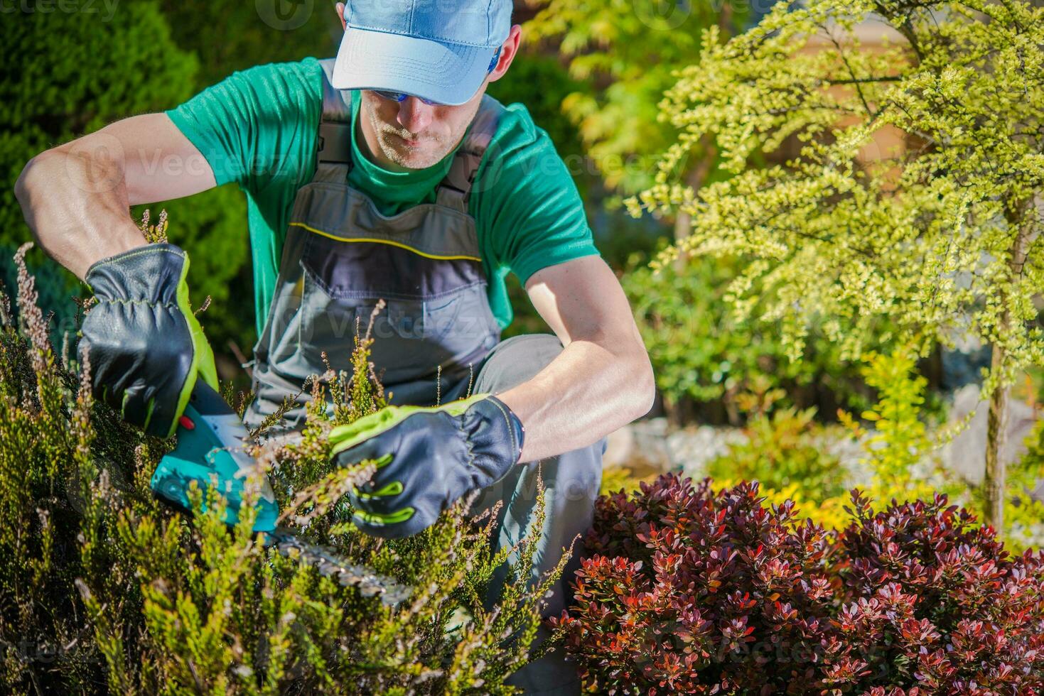 giardiniere Lavorando nel un' giardino foto