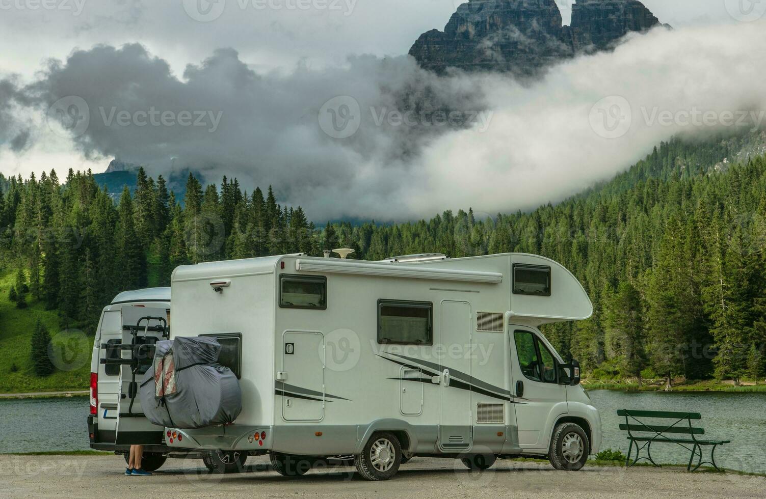 panoramico camper campeggio foto