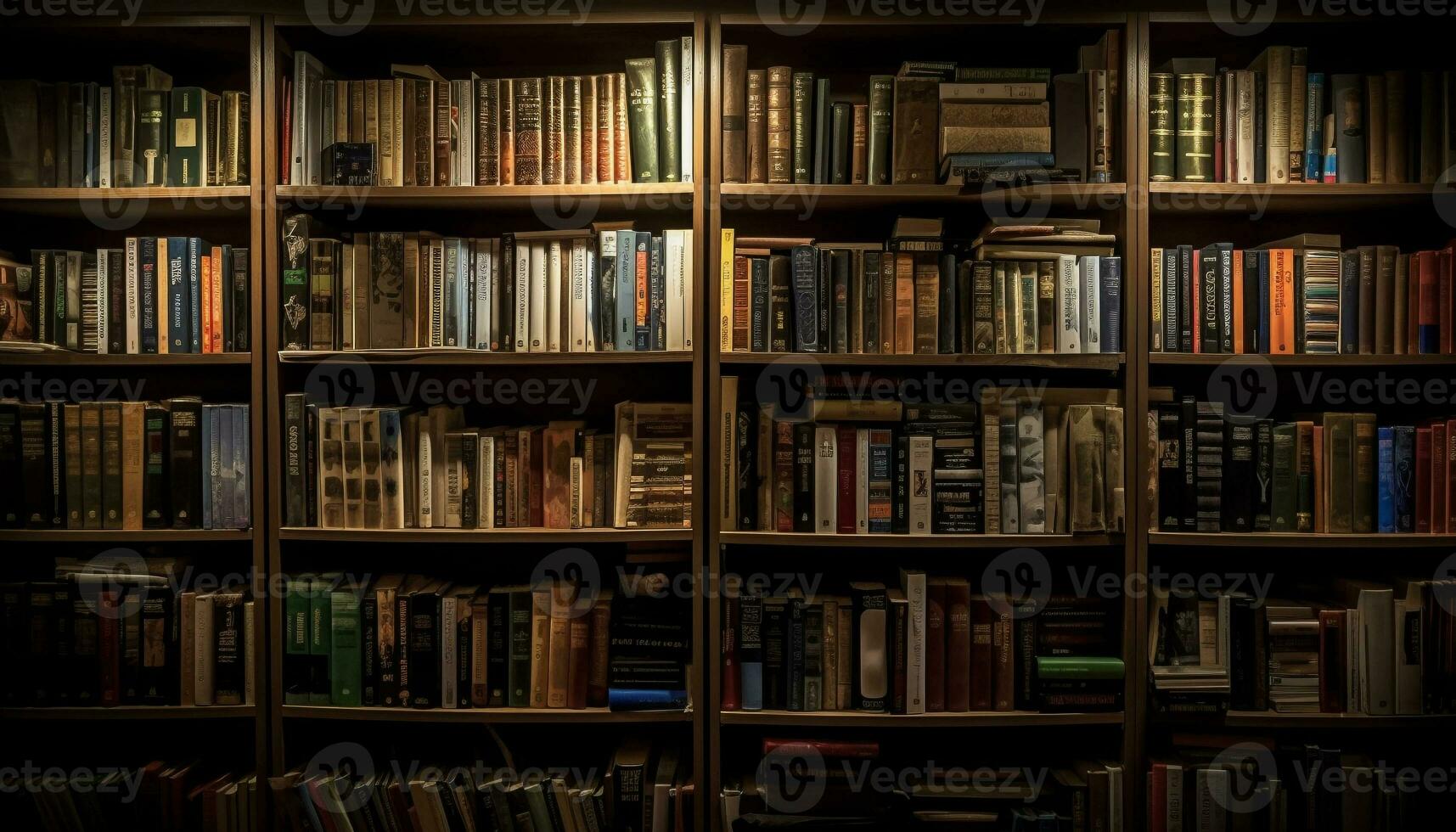 abbondanza di saggezza e conoscenza nel vecchio biblioteca libreria generato di ai foto