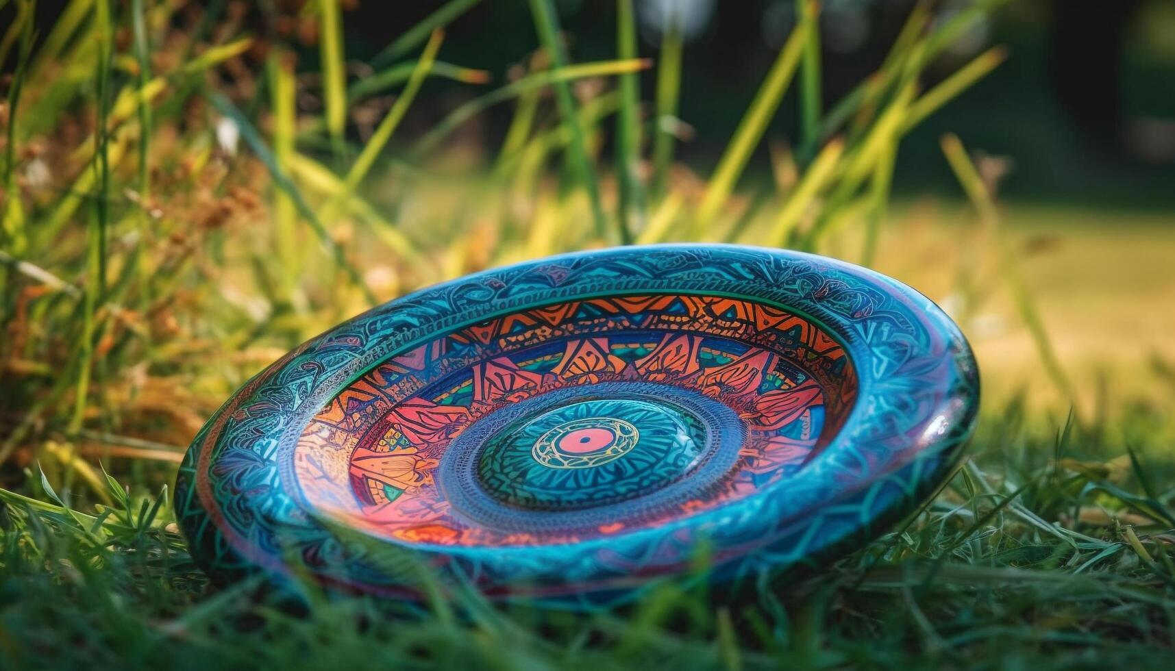 ornato terracotta vaso ornato con natura ispirato modello generato di ai foto