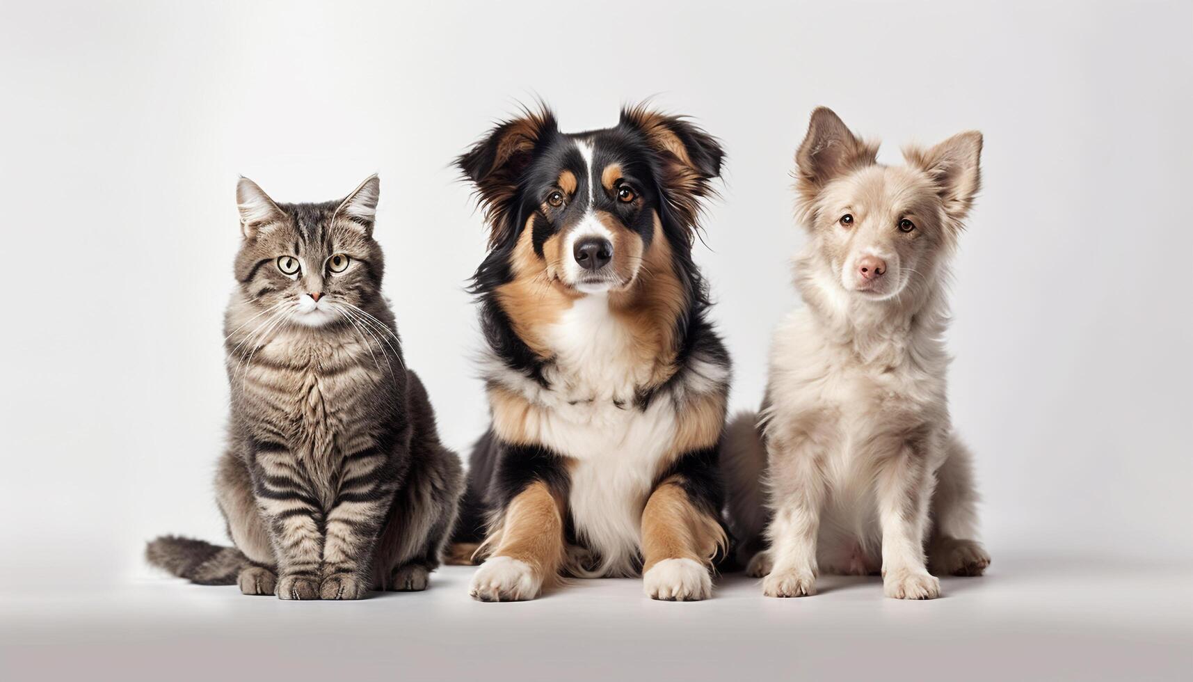 affascinante coccolati animali domestici giocare lato di lato, guardare mettere in guardia generato di ai foto