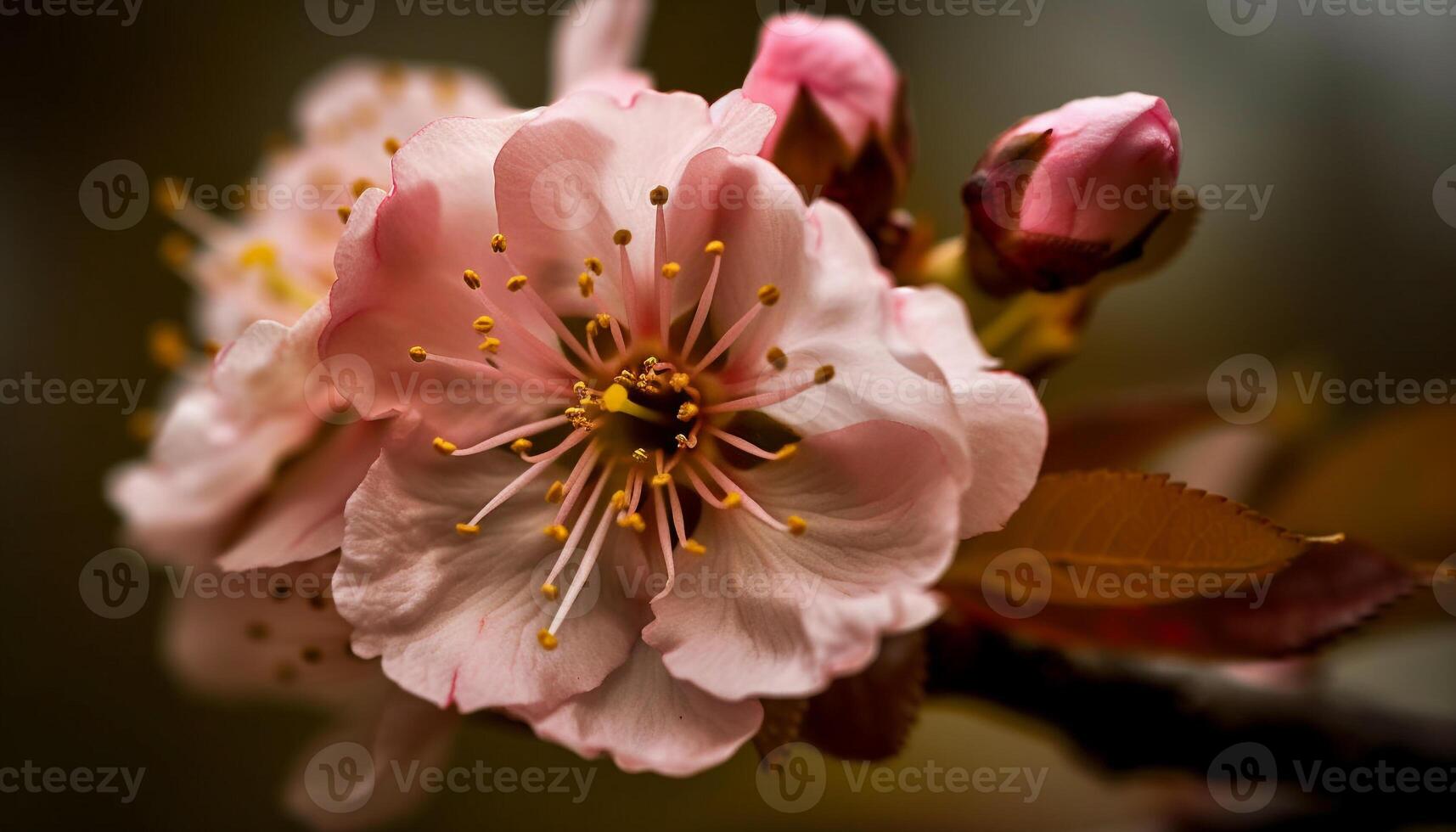 vivace ciliegia fiorire mazzo, un' simbolo di amore generato di ai foto