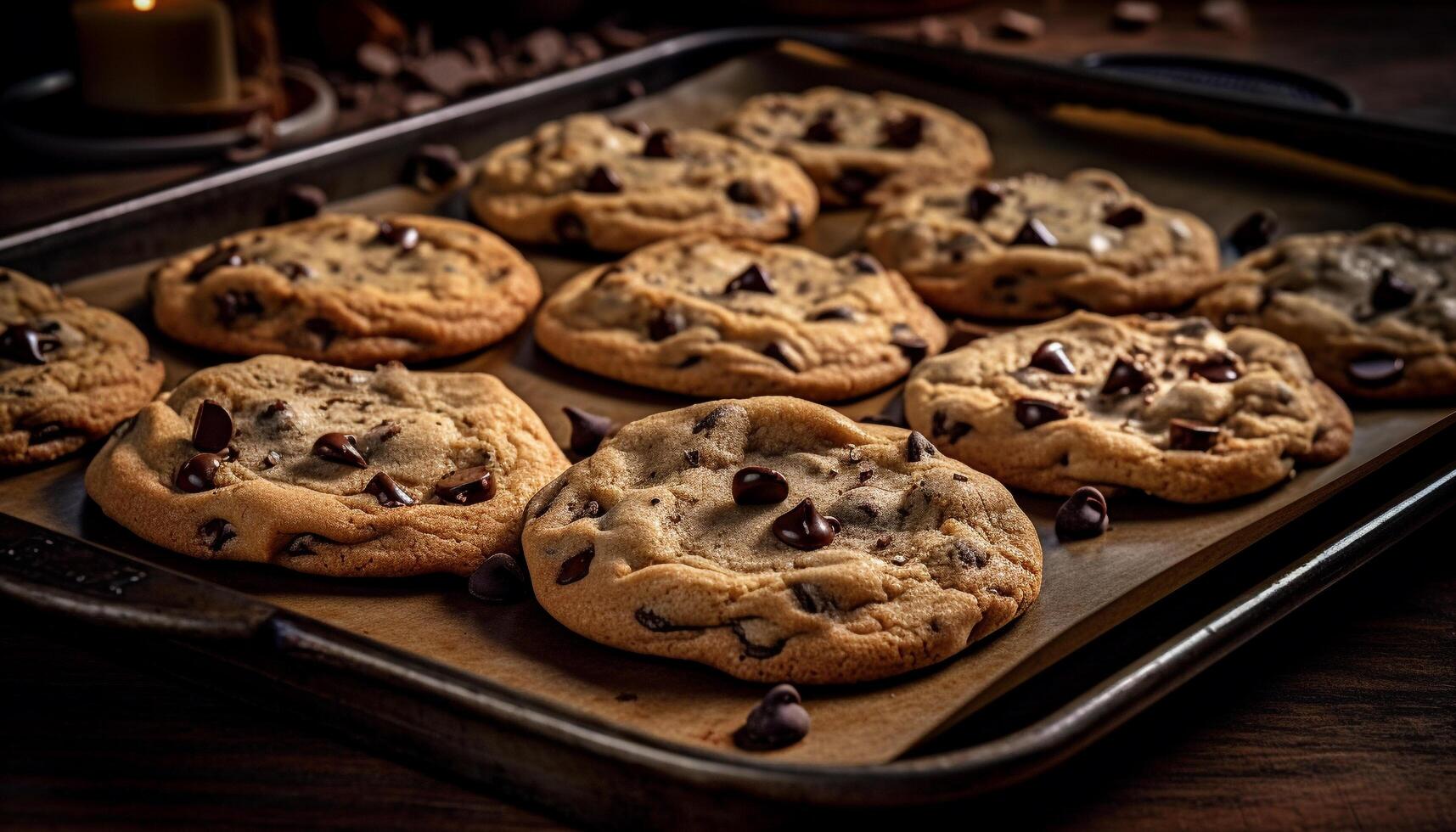 indulgente fatti in casa cioccolato patata fritta biscotti su rustico tavolo generato di ai foto